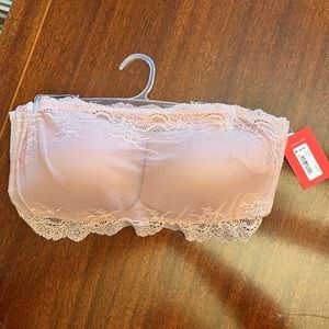 SPANX Undie-Detectable Strapless Bandeau Lace Overlay Nude Bra